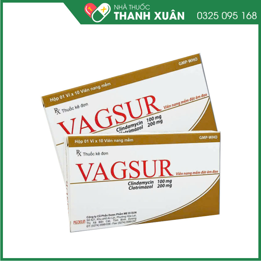 Vagsur điều trị nhiễm trùng âm đạo, nhiễm nấm âm đạo do nấm Candida, hỗ trợ điều trị xuất tiết âm đạo